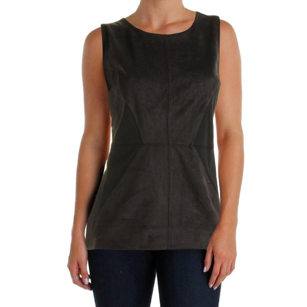 INC International Concepts Faux Suede Sleeveless Top